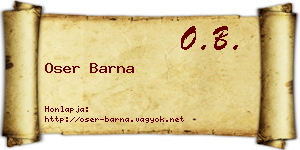 Oser Barna névjegykártya